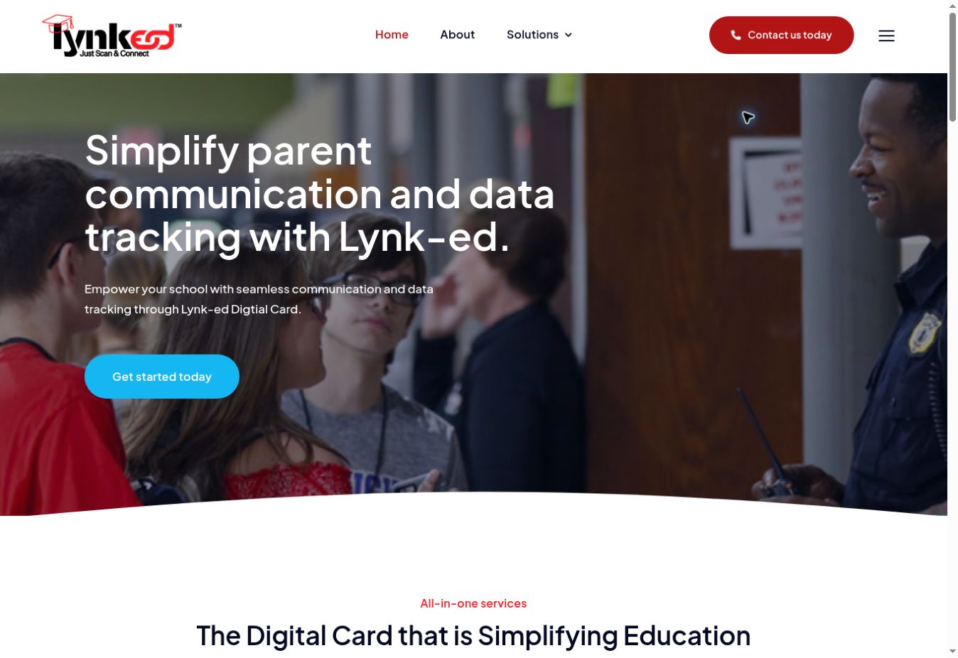 Current homepage of Lynk-ed